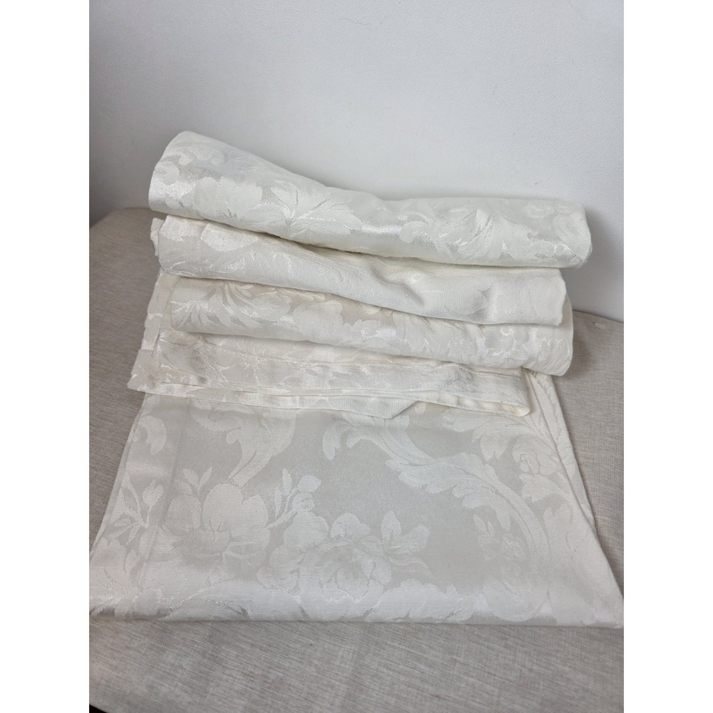 Watorford Linens Napkins Set Of 5 Ivory Floral Formal Dining 20x20"